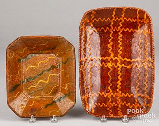 Two redware loaf dishes 19th/20th c.