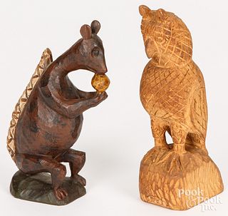 Two folk art carvings