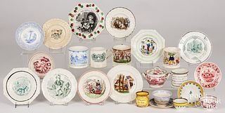 Staffordshire ABC plates, children's mugs, etc.