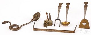 Miniature wrought iron utensils