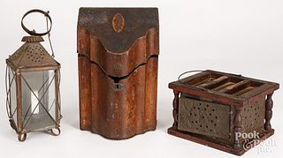Tin lantern, 19th c., etc.