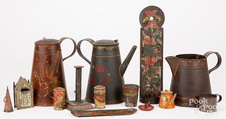 Collection of toleware, 19th c.