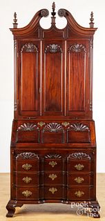 Chippendale style mahogany desk and bookcase