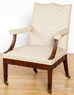 Mahogany open armchair, ca. 1900