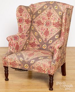 Sheraton mahogany wing chair, 19th c.