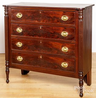 Sheraton mahogany chest of drawers, ca. 1815