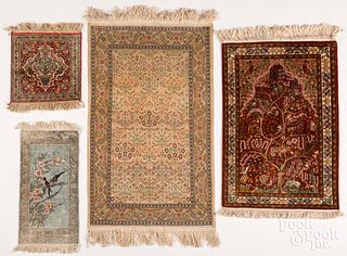 Four silk mats