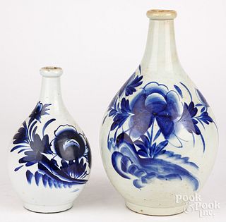 Two Asian blue and white porcelain bottles, 19th c