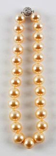 Pearl & Diamond Clasp Necklace.