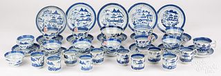 Chinese export Canton porcelain cups and saucers