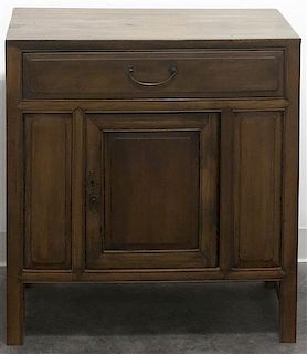 A Chinese Hardwood Cabinet, Height 30 1/2 x width 28 1/2 x depth 15 1/4 inches.