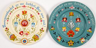 Two Per Lysne painted plates