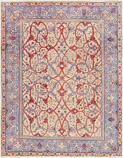 Antique Room Size Persian Tabriz Area Rug 10 ft 2 in x 7 ft 10 in (3.1 m x 2.39 m)