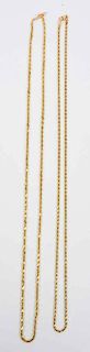 Lot Of 2: 14K Yellow Gold Chains.