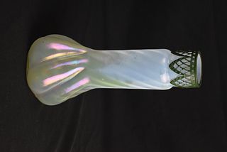 FRENCH OPALESCENT LOBED VASE