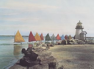 Vintage Marshall Dubock Print, "Rainbow Fleet Nantucket", 20th Century