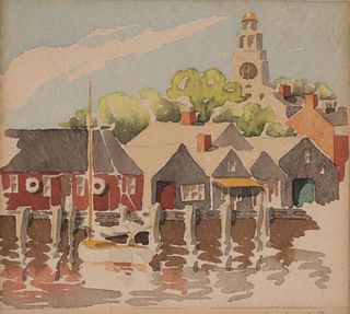 Doris and Richard Beer Watercolor on Paper "North Wharf"