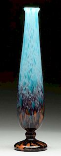 Blue Art Glass Vase by Schneider.