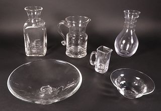 Group of Six Simon Pearce Glassware Pieces