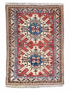 Vintage Turkish Eagle Kazak Style Oriental Carpet Rug