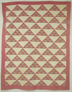 "Triangle within a Triangle" Patchwork Quilt, circa 1930s