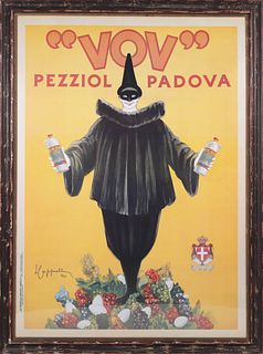 Contemporary Large Format Italian "Vov Pezziol Padova" Advertising Poster