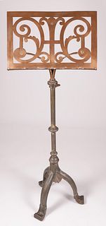 Brass and Copper Adjustable Music Stand, 19th Century