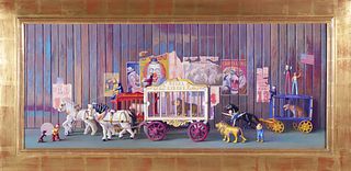 Sydney F. Willis Acrylic on Panel "Toy Circus Parade"