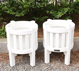 Pair of Weatherend Southern Planters in White Yacht Finish Paint