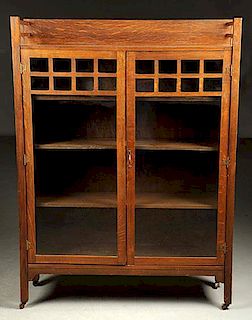 Strathroy Furniture Co. Two Door Mission Oak Bookcase.