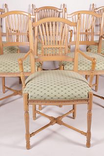 Set of 6 Pierre Deux Style Country French Carved "Wheat Back" Dining Armchairs