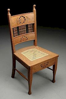 Quarter Sawn Oak Youth Chair w/ Caned Seat.