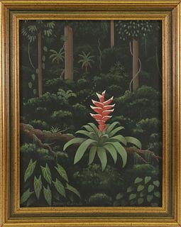 Helen Roca-Garcia Acrylic on Canvas "Bromeliad #4"