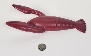 Vintage Cast Iron Figural Lobster Boot Jack Doorstop