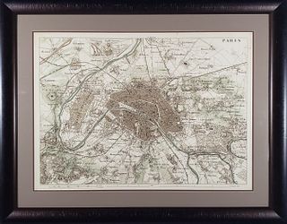 Oversized Bird's Eye View Map of Paris