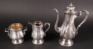 Dominick & Haff, New York American Sterling Silver Three-Piece After Dinner Coffee Service