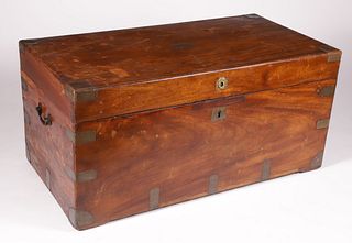Chinese Export Brass Bound Camphorwood Trunk, 19th Century