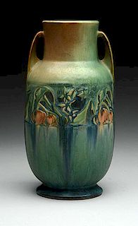 Green Bonita Roseville Vase.