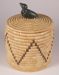 Canadian Eskimo Woven Basket by Elizabeth Weetaluktuk