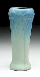 Satin Blue Van Briggle Flower Vase.