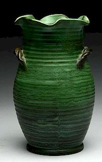 Large Green Weller Vase.