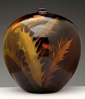Weller Vase w/ Leaf Design.
