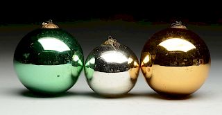 Lot Of 3: Kugel Christmas Ornaments.