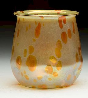 Loetz Art Glass Gold Oil Spot Vase.