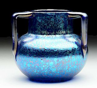 Loetz Cobalt Papillion Vase by Marie Kirschner.