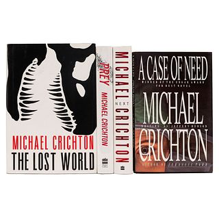 Crichton, Michael. The Lost World / A Case of Need / Next / Prey.  “Prey” firmado por el autor. Piezas: 4.