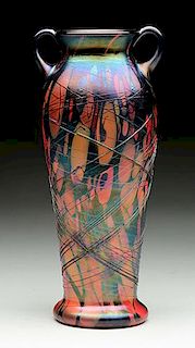 Fenton Mosaic Vase with Handles.