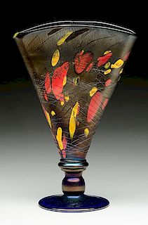 Fenton Off Hand Art Glass Vase.