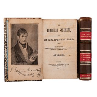 Fernández de Lizardi, Joaquín. El Periquillo Sarniento. México: Librería de Galván, 1842. 4ta edición. Tomos I - IV, en 2 vols. Pzas: 2