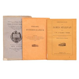 Ferrocarril Interoceánico. William, J. J. Report / Mancera, Gabriel. Ferrocarril Interoceánico / Sullivan, James. Exposición. Piezas: 3